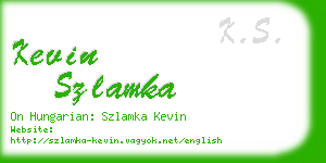 kevin szlamka business card